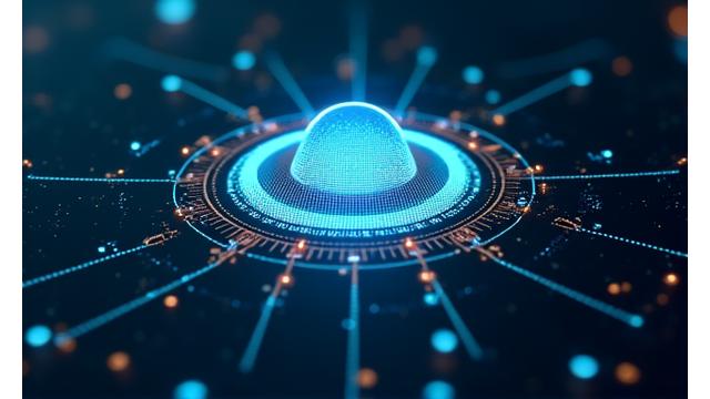 Abstract depiction of digital security with a padlock and subtle water elements